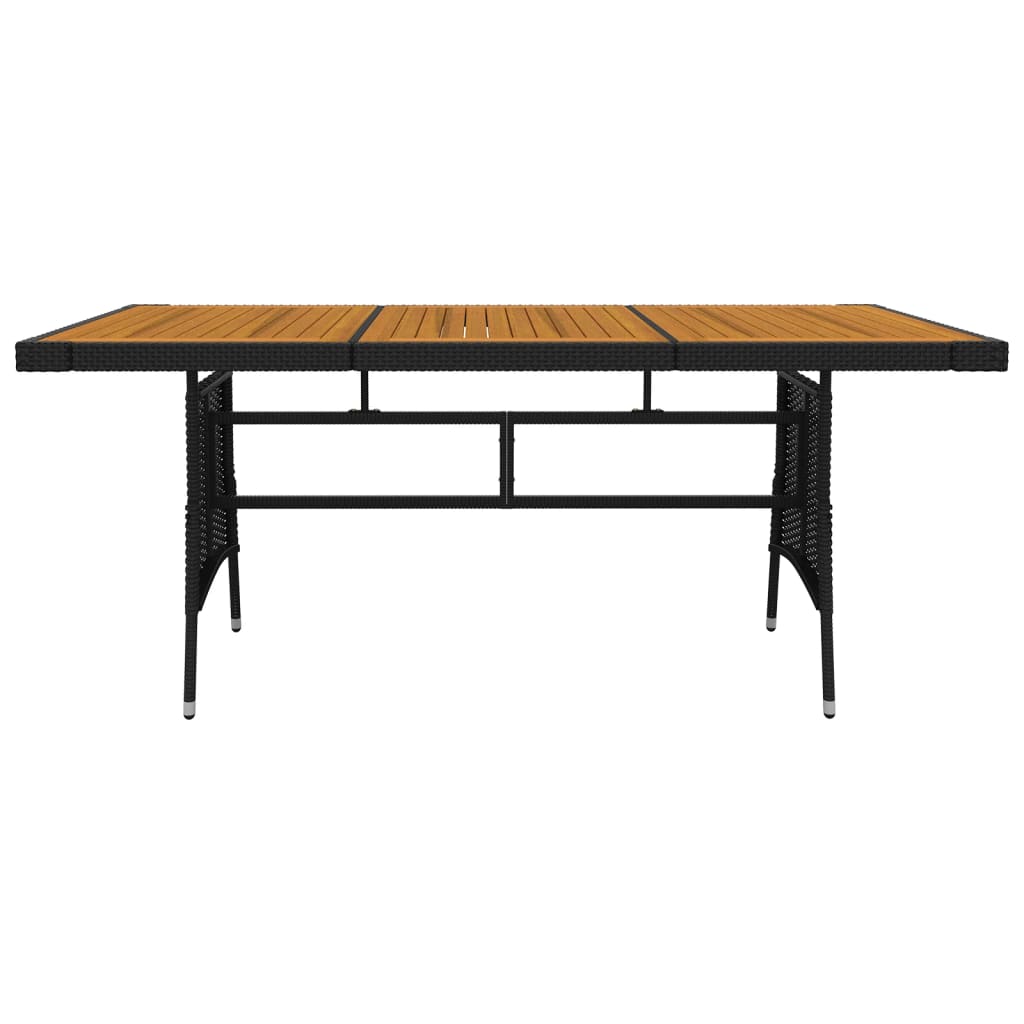 vidaXL Outdoor Dining Set | Black | PE rattan, steel, solid acacia wood
