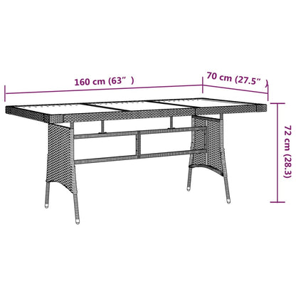 vidaXL Outdoor Dining Set | Black | PE rattan, steel, solid acacia wood