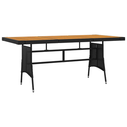 vidaXL Outdoor Dining Set | Black | PE Rattan, Steel, Solid Acacia Wood | Large