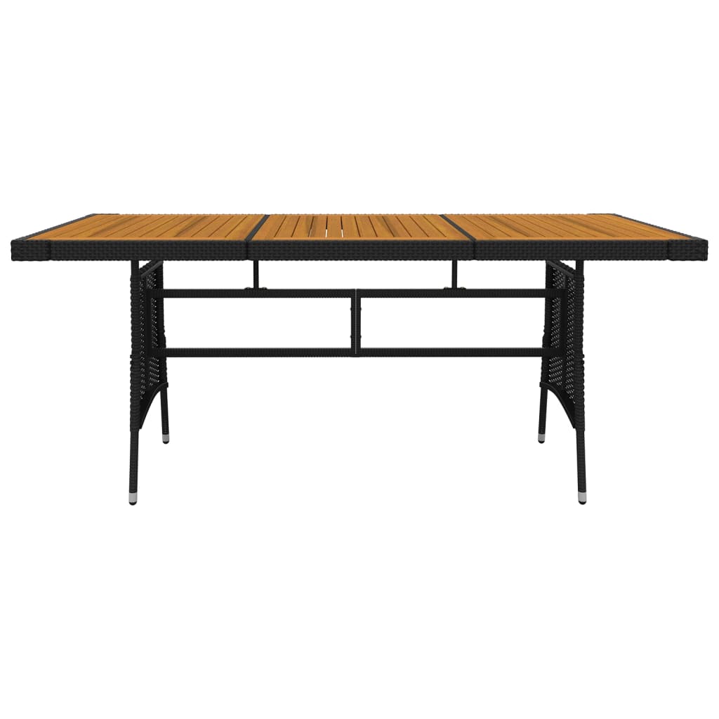 vidaXL Outdoor Dining Set | Black | PE Rattan, Steel, Solid Acacia Wood | Large