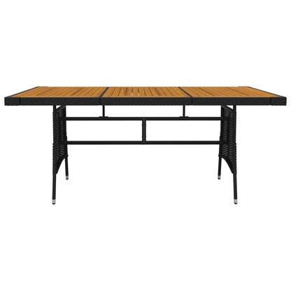 vidaXL Outdoor Dining Set | Black | PE Rattan, Steel, Solid Acacia Wood | Large