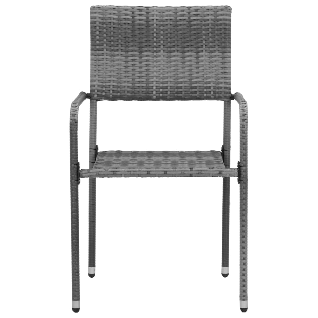 vidaXL Outdoor Dining Set | Grey | PE rattan, steel, solid acacia wood | 7 Piece