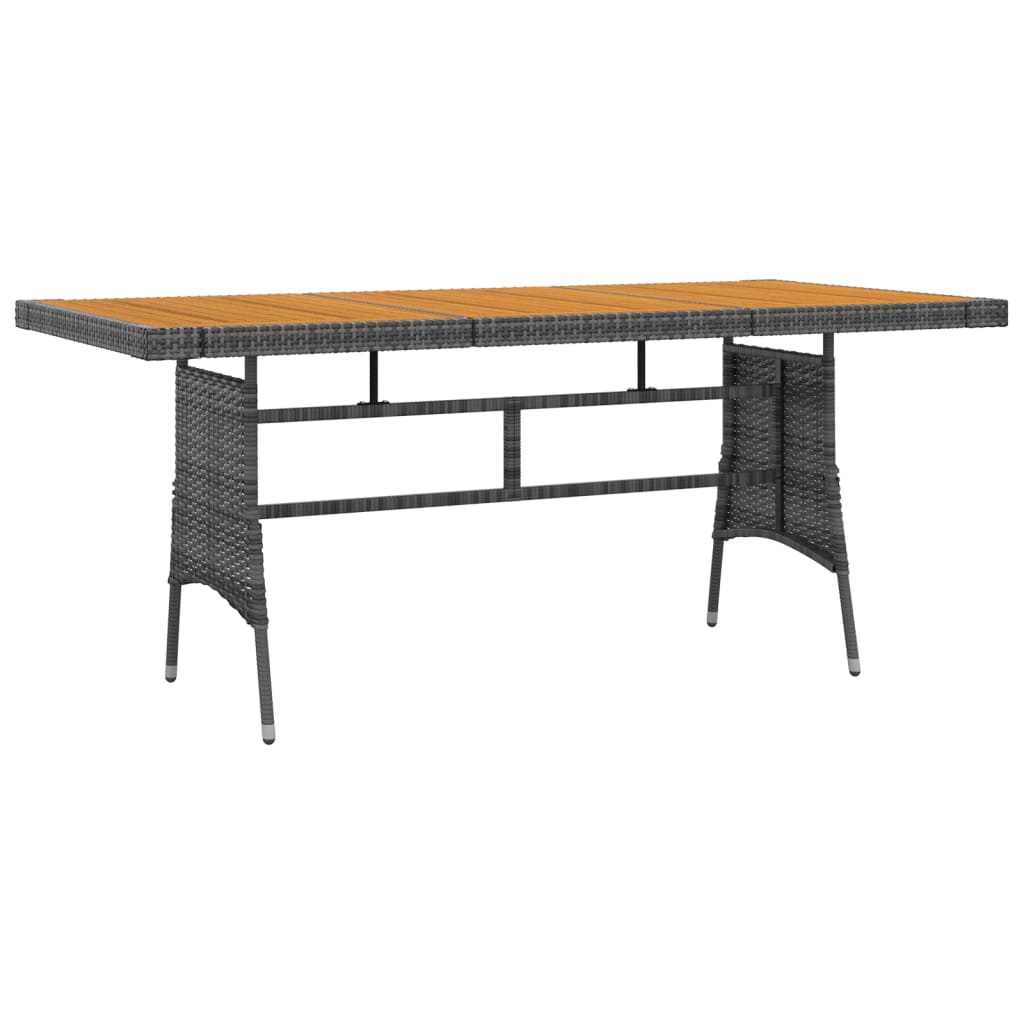 vidaXL Outdoor Dining Set | Grey | PE rattan, steel, solid acacia wood | 7 Piece
