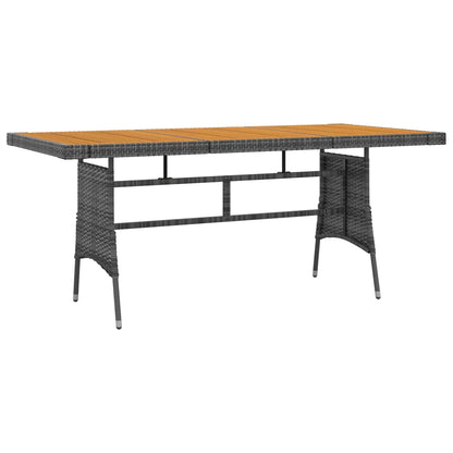 vidaXL Outdoor Dining Set | Grey | PE rattan, steel, solid acacia wood | 7 Piece