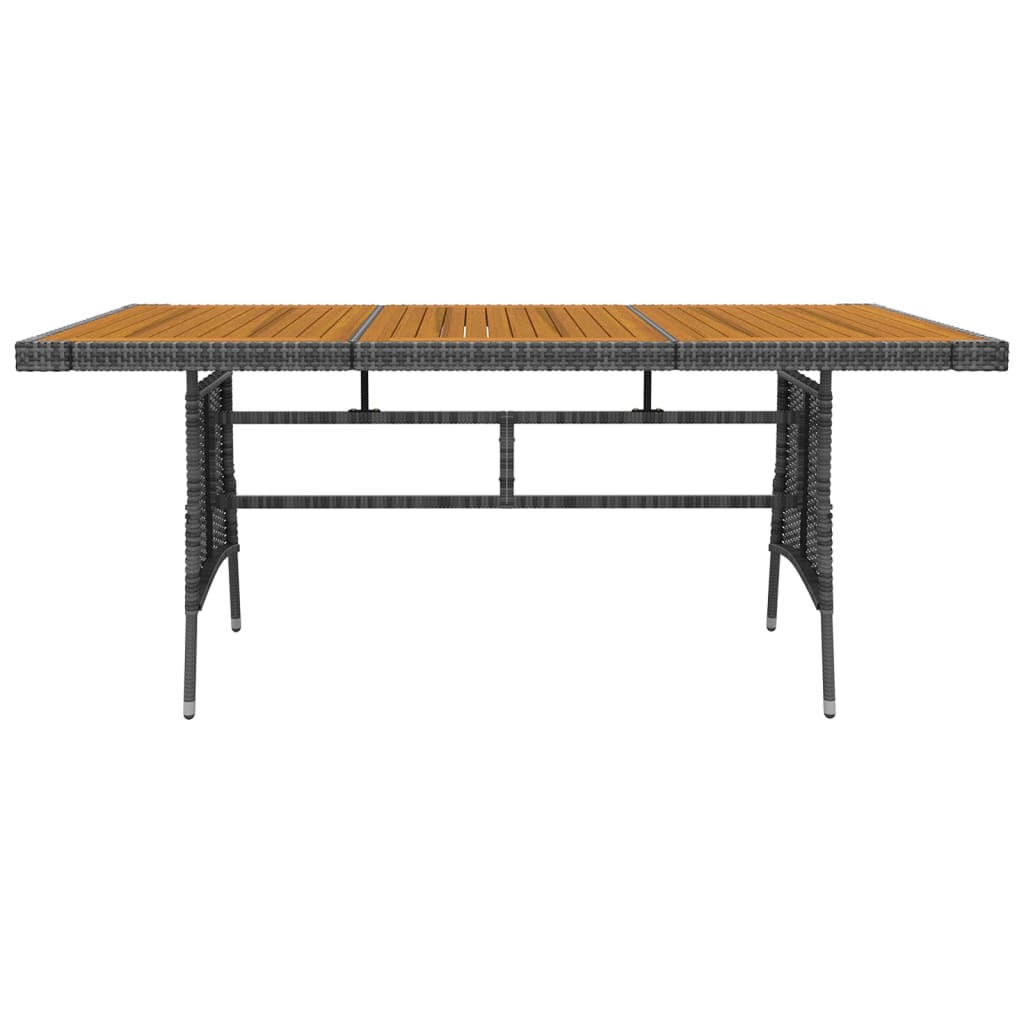 vidaXL Outdoor Dining Set | Grey | PE rattan, steel, solid acacia wood | 7 Piece
