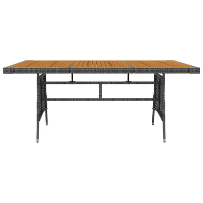 vidaXL Outdoor Dining Set | Grey | PE rattan, steel, solid acacia wood | 7 Piece
