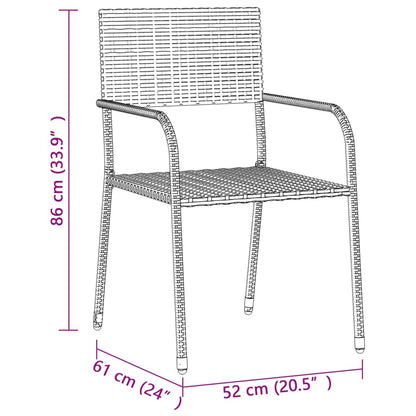 vidaXL Outdoor Dining Set | Grey | PE rattan, steel, solid acacia wood | 7 Piece
