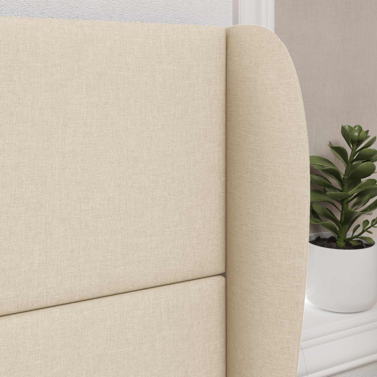 vidaXL Headboard Ear Cream 80 x 23 x 6 cm Fabric