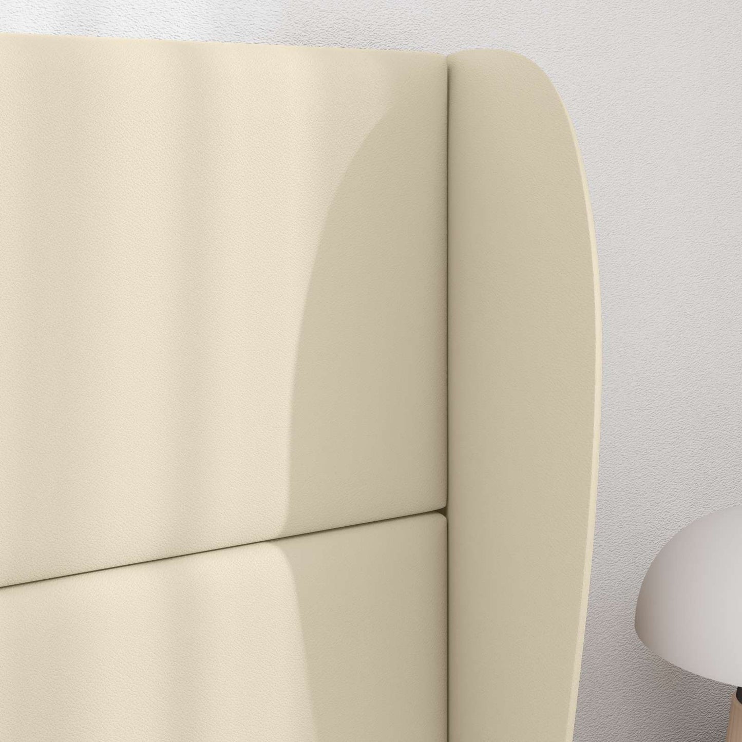 vidaXL Headboard Ear Cream 80 x 23 x 6 cm PVC