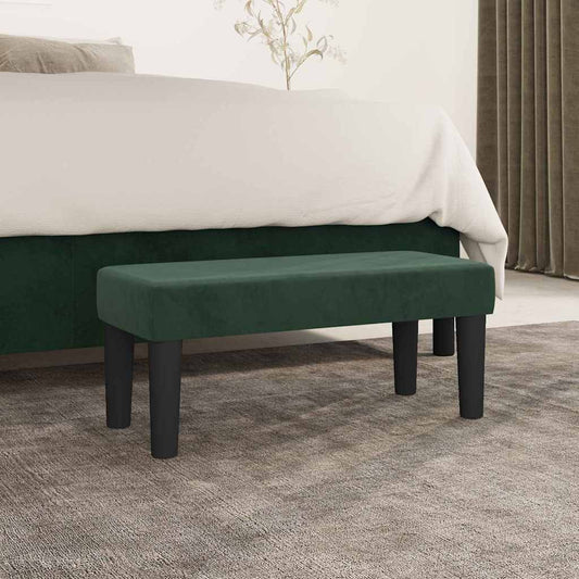 vidaXL Bench Light Grey 70x30x30 cm Velvet Dark green Fabric, Wood