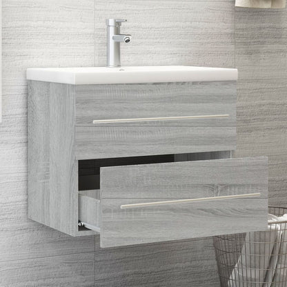 vidaXL Sink Cabinet with Built-in Basin Grey Sonoma Engineered Wood