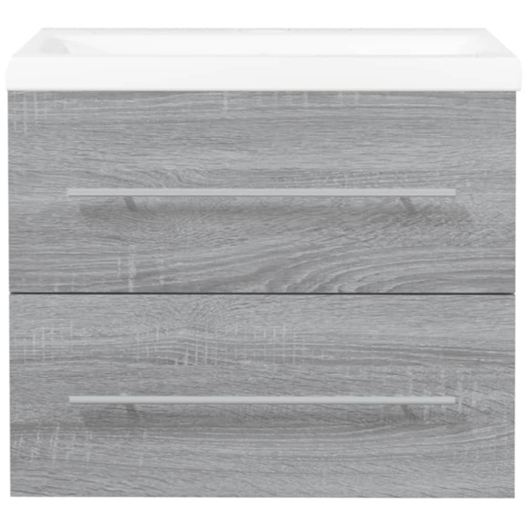 vidaXL Sink Cabinet with Built-in Basin Grey Sonoma Engineered Wood