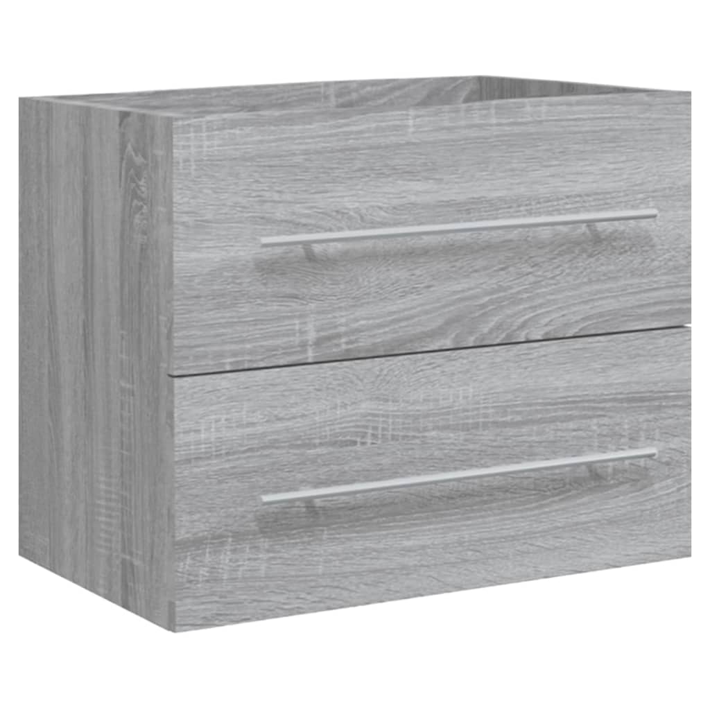 vidaXL Sink Cabinet with Built-in Basin Grey Sonoma Engineered Wood