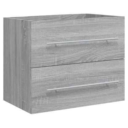 vidaXL Sink Cabinet with Built-in Basin Grey Sonoma Engineered Wood