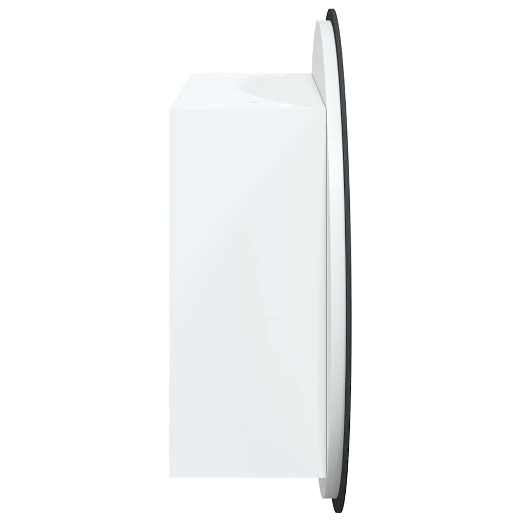 vidaXL Bathroom Cabinet with Round Mirror&LED White 40x40x17.5 cm
