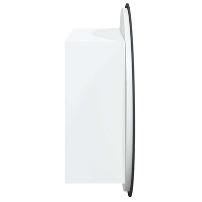 vidaXL Bathroom Cabinet with Round Mirror&LED White 40x40x17.5 cm