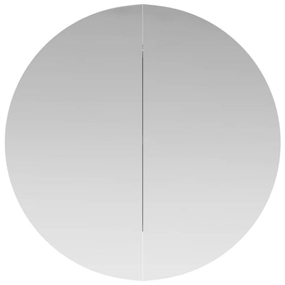 vidaXL Bathroom Cabinet with Round Mirror&LED Black 40x40x17.5 cm