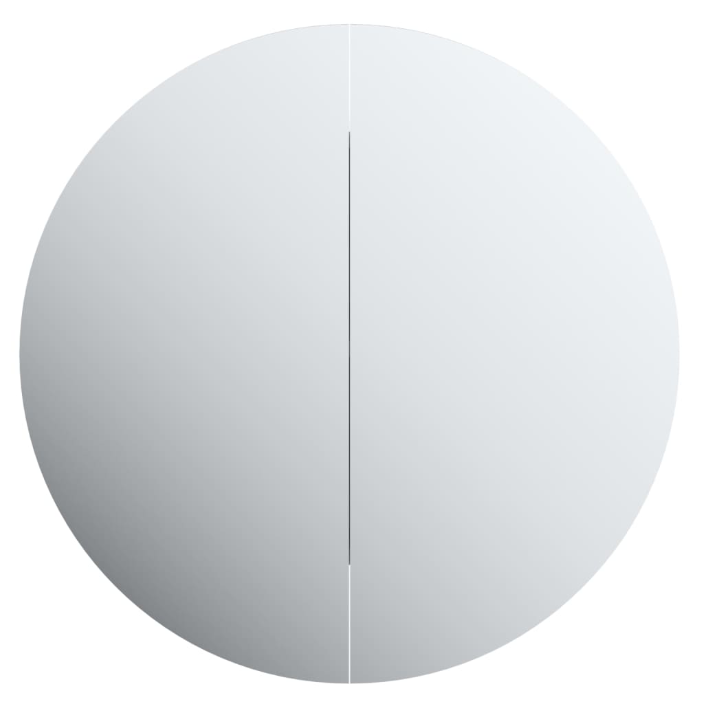 vidaXL Bathroom Cabinet with Round Mirror&LED Oak 40x40x17.5 cm