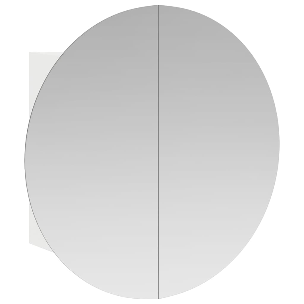 vidaXL Bathroom Cabinet with Round Mirror&LED White 47x47x17,5 cm