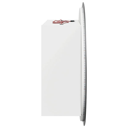 vidaXL Bathroom Cabinet with Round Mirror&LED White 47x47x17,5 cm
