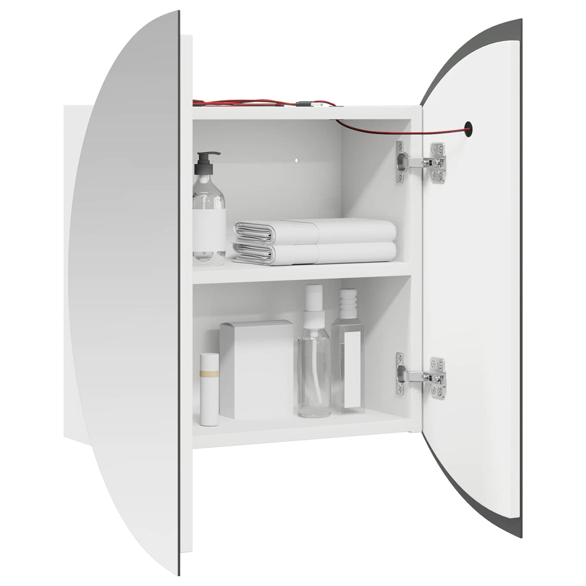 vidaXL Bathroom Cabinet with Round Mirror&LED White 47x47x17,5 cm