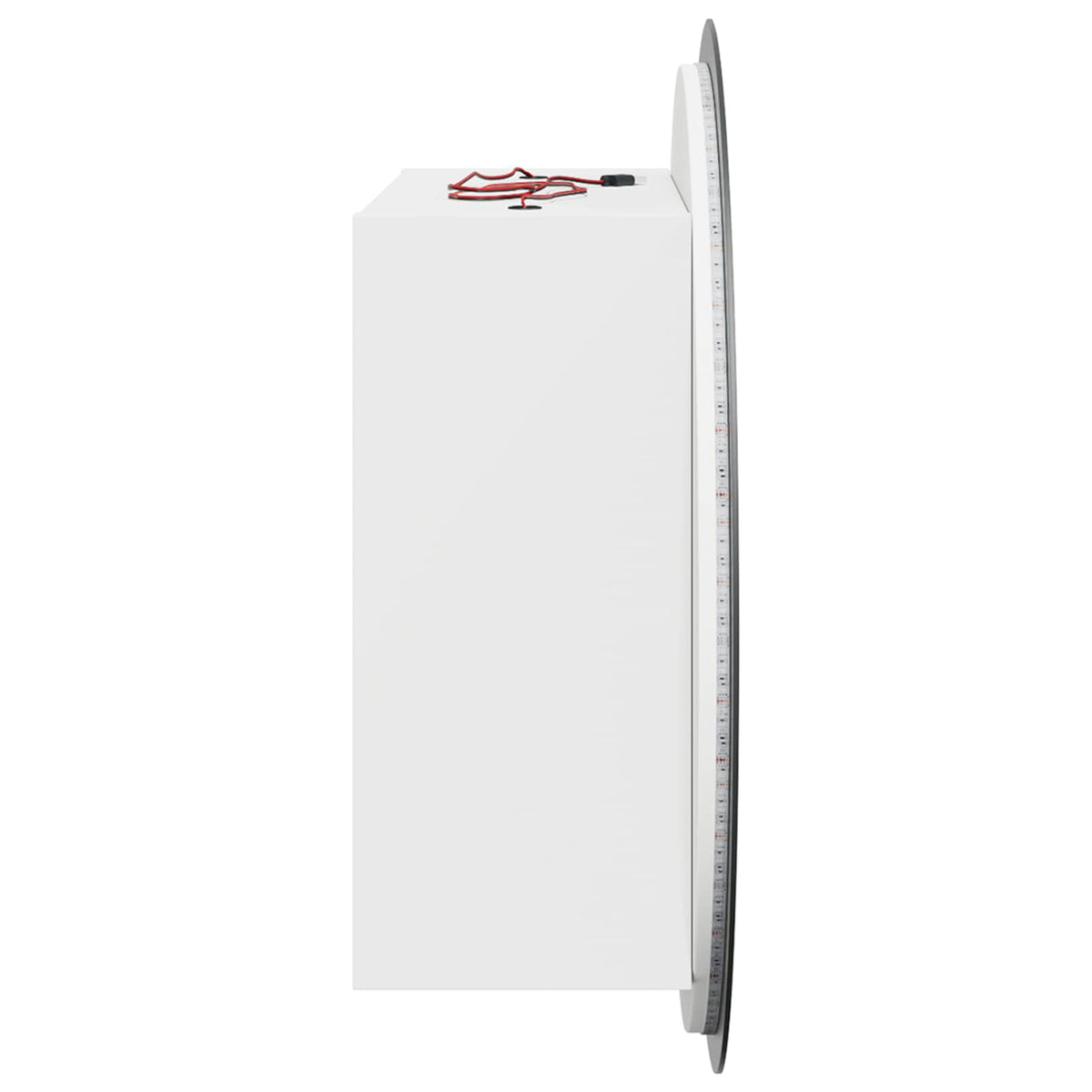 vidaXL Bathroom Cabinet with Round Mirror&LED White 47x47x17,5 cm