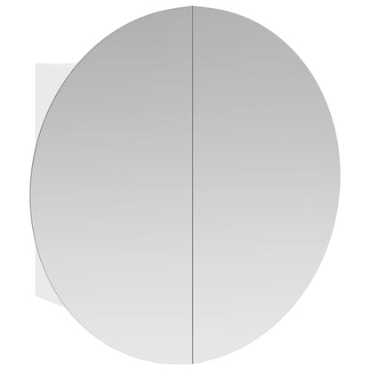 vidaXL Bathroom Cabinet with Round Mirror&LED White 54x54x17,5 cm