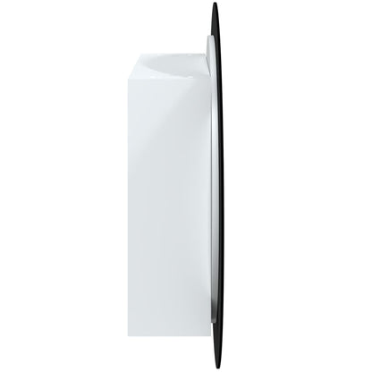 vidaXL Bathroom Cabinet with Round Mirror&LED White 54x54x17.5 cm