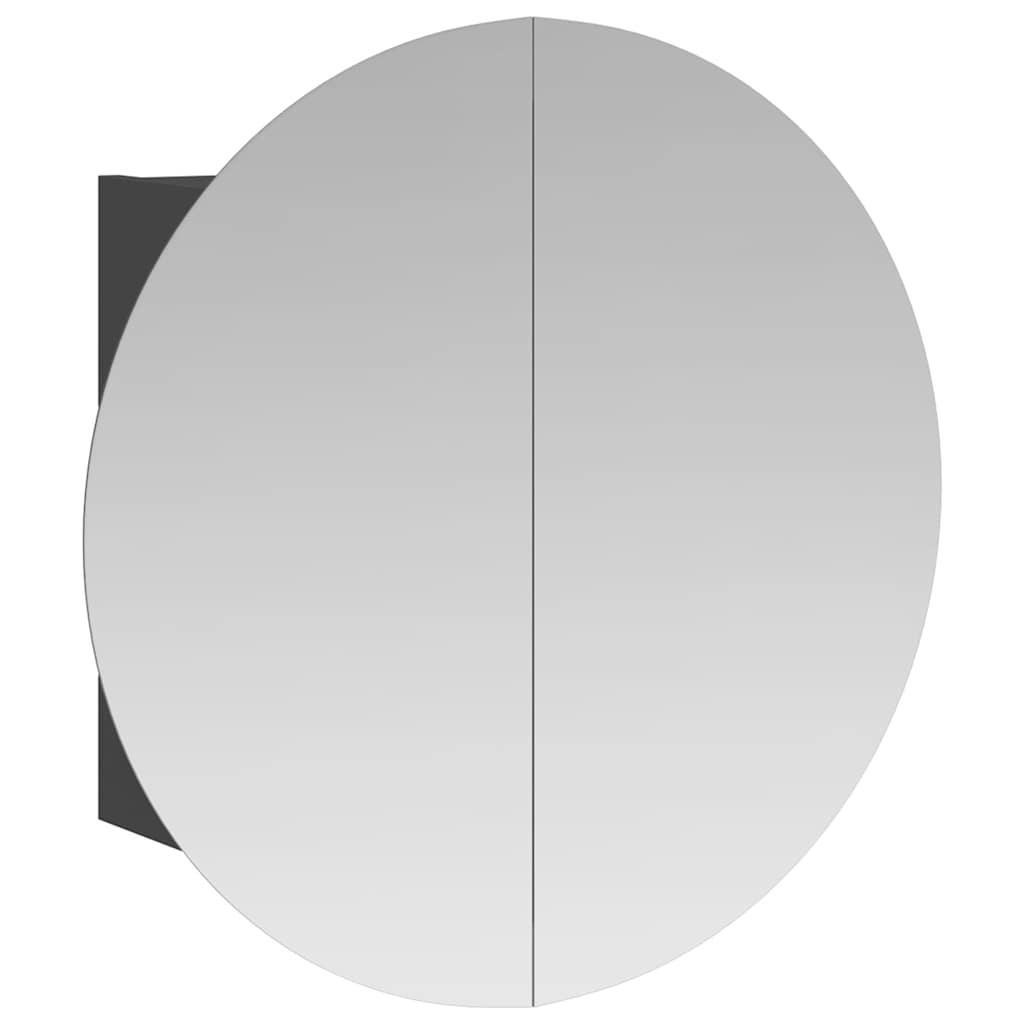vidaXL Bathroom Cabinet with Round Mirror&LED Grey 54x54x17,5 cm