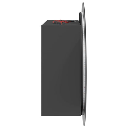vidaXL Bathroom Cabinet with Round Mirror&LED Grey 54x54x17,5 cm