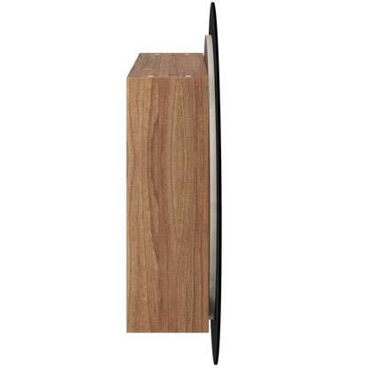 vidaXL Bathroom Cabinet with Round Mirror&LED Oak 54x54x17.5 cm