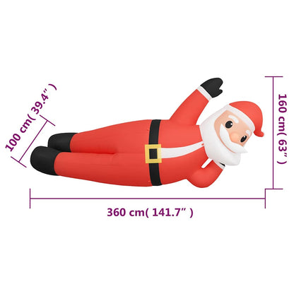vidaXL Christmas Inflatable Lying Santa LED 160 cm