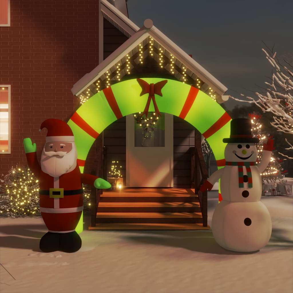 vidaXL Christmas Inflatable Santa & Snowman Arch Gate LED 270 cm