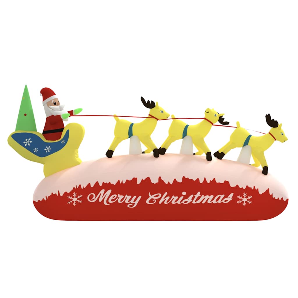 vidaXL Christmas Inflatable Santa and Reindeer Decoration LED 145 cm