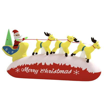 vidaXL Christmas Inflatable Santa and Reindeer Decoration LED 145 cm