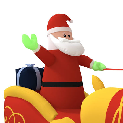 vidaXL Christmas Inflatable Santa and Reindeer Decoration LED 130 cm