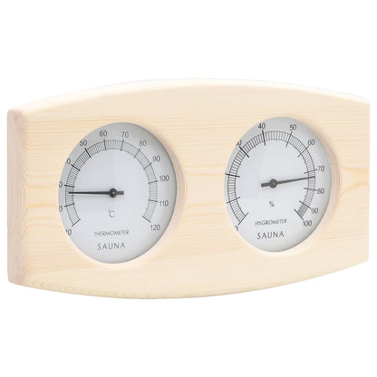 vidaXL 2 in 1 Sauna Hygrothermograph and Sand Timer Set Solid Wood Pine