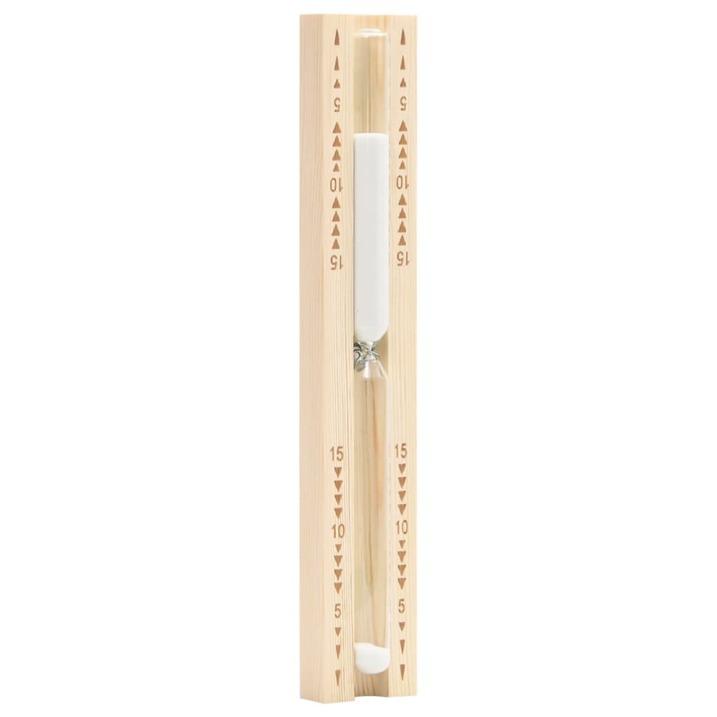 vidaXL 2 in 1 Sauna Hygrothermograph and Sand Timer Set Solid Wood Pine