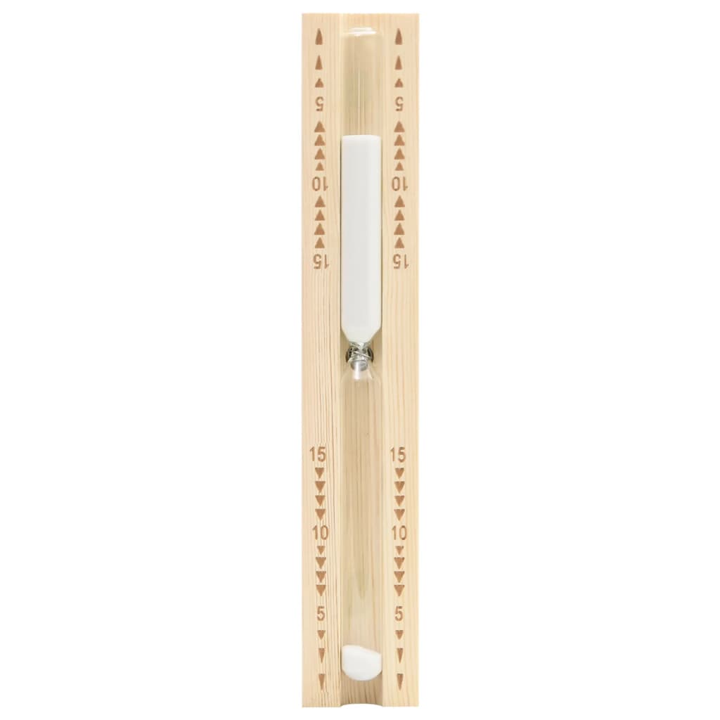 vidaXL 2 in 1 Sauna Hygrothermograph and Sand Timer Set Solid Wood Pine