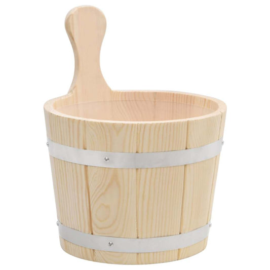 vidaXL Sauna Bucket and Ladle Set Solid Wood Pine