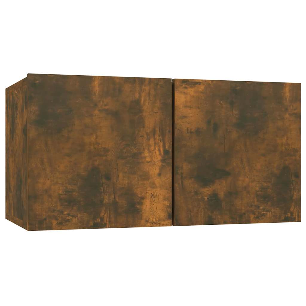 vidaXL 4 Piece Wall-mounted TV Cabinet Set Smoked Oak 60x30x30 cm Engineered Wood