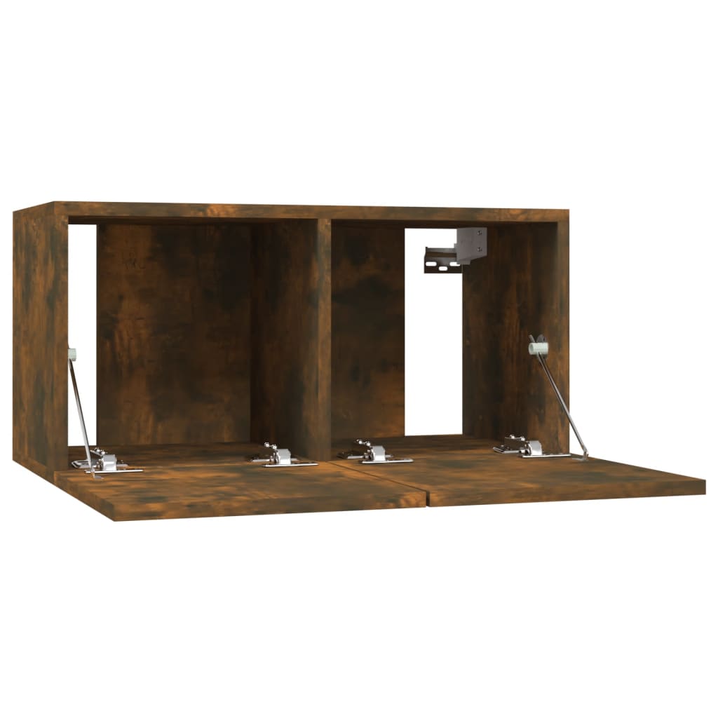 vidaXL Wall TV Cabinets 4 pcs Smoked Oak 60x30x30 cm Engineered Wood