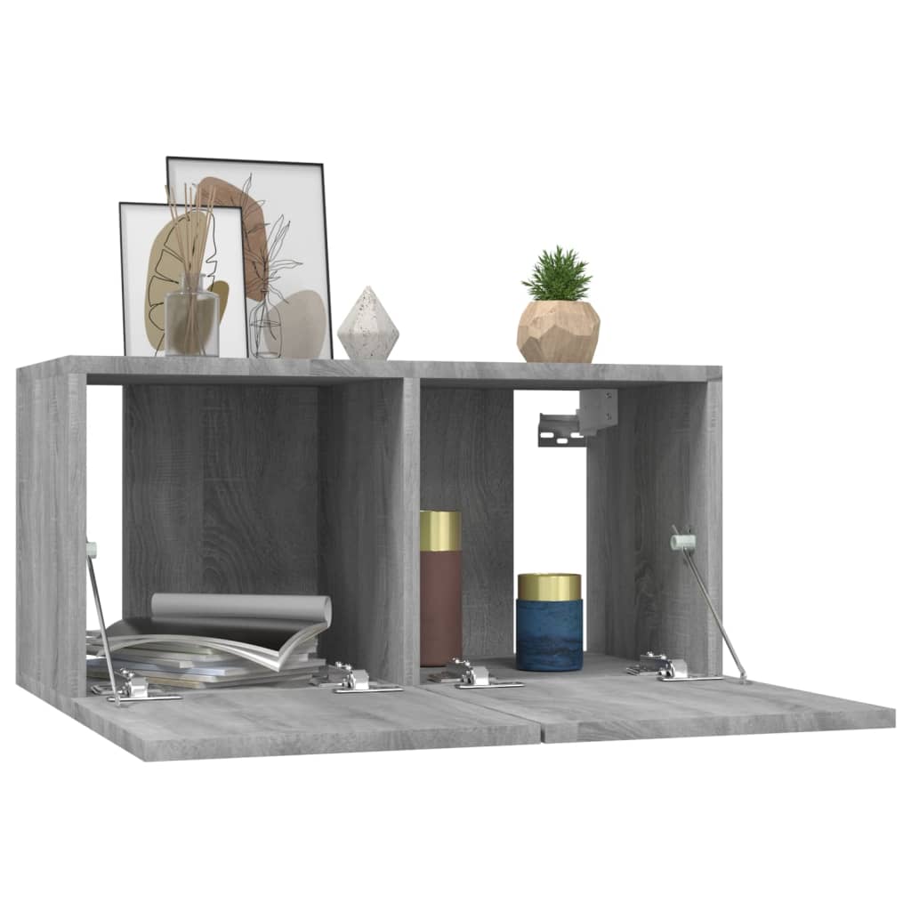 vidaXL Wall TV Cabinets 4 pcs Grey Sonoma 60x30x30 cm Engineered Wood