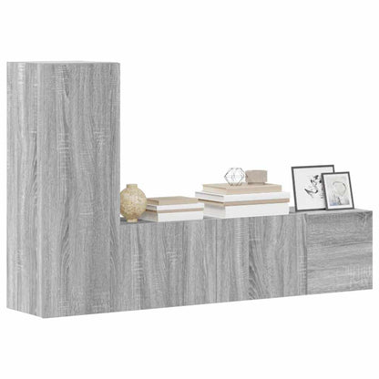 vidaXL 3 Piece TV Cabinet Set Grey Sonoma Engineered Wood