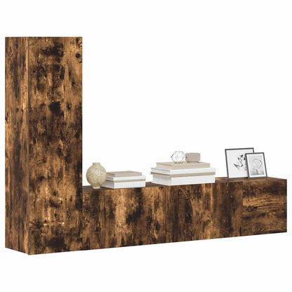 vidaXL 3 Piece TV Cabinet Set Smoked Oak Engineered Wood