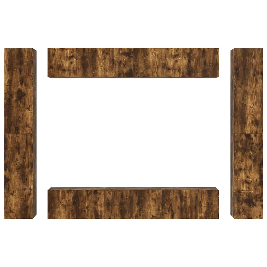 vidaXL 10 Piece TV Cabinet Set Smoked Oak Engineered Wood