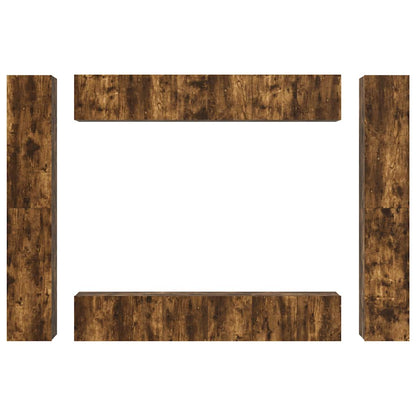 vidaXL 10 Piece TV Cabinet Set Smoked Oak Engineered Wood
