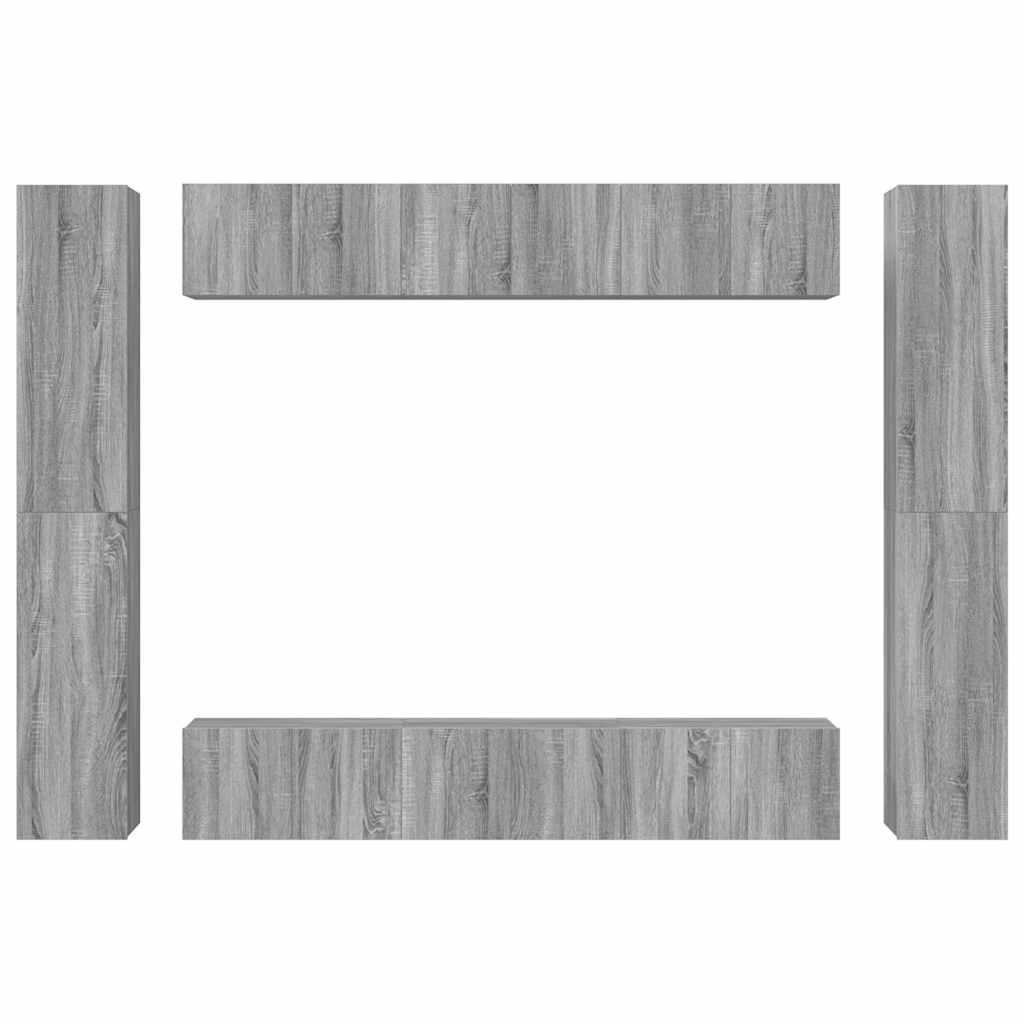vidaXL 10 Piece TV Cabinet Set Grey Sonoma Engineered Wood