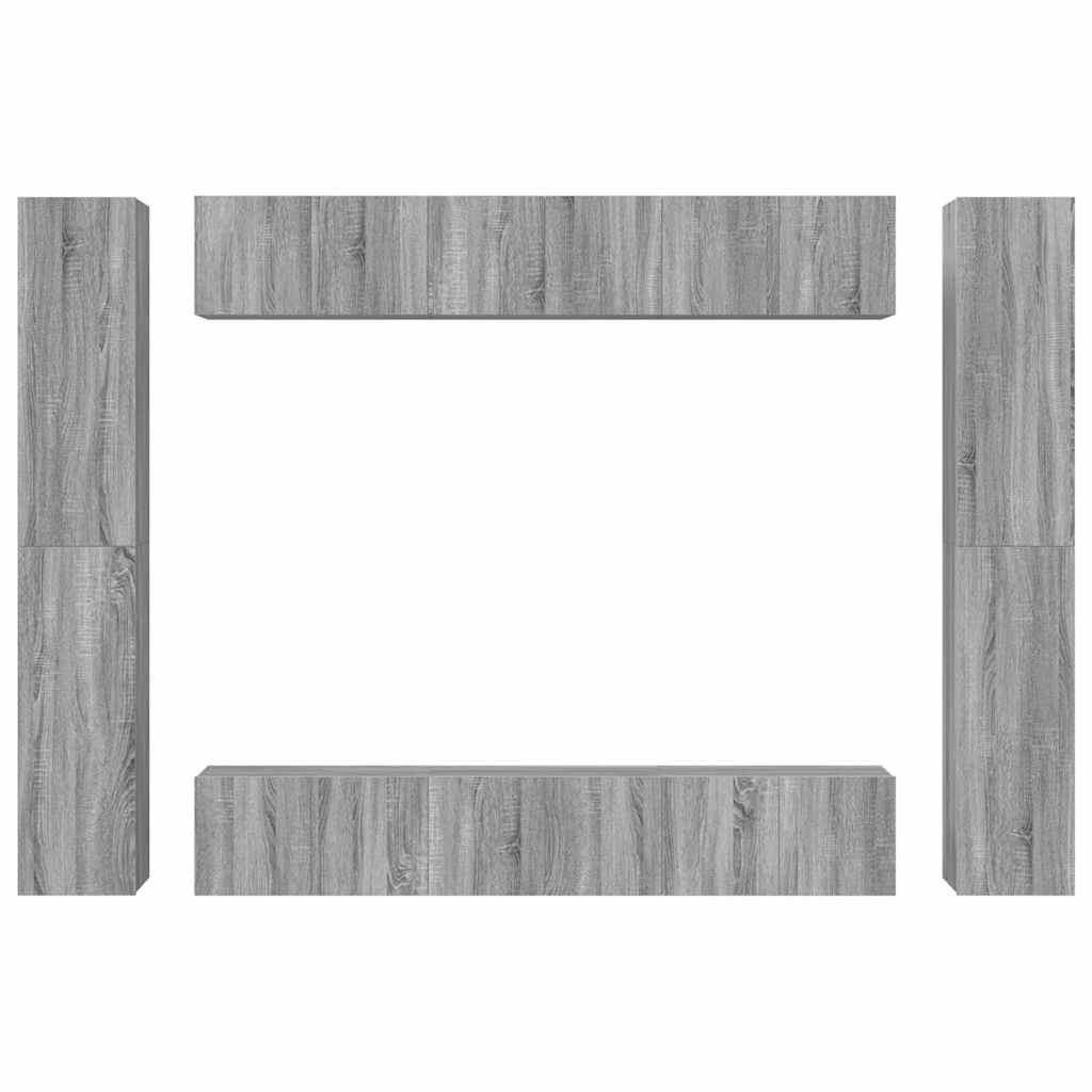 vidaXL 10 Piece TV Cabinet Set Grey Sonoma Engineered Wood