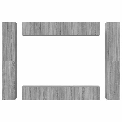 vidaXL 10 Piece TV Cabinet Set Grey Sonoma Engineered Wood